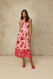 Ikat Crepe Midi Dress Pearl by Lela Rose at Pearl by Lela Rose